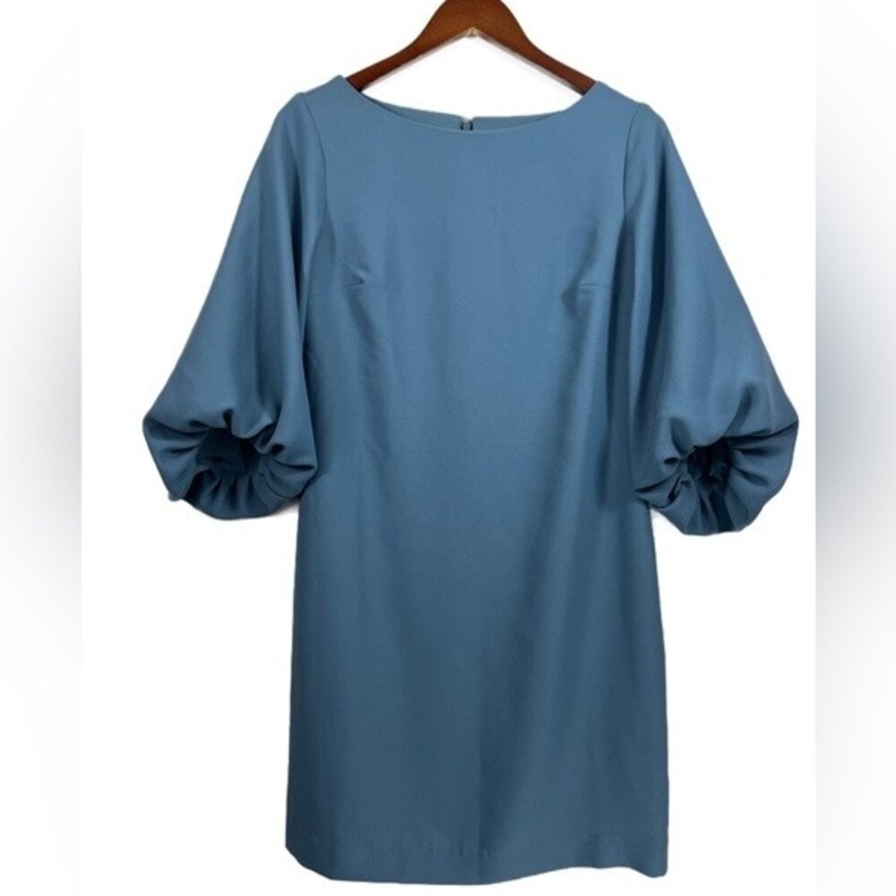 Banana Republic Balloon Sleeve Dusty Blue Lined Dress Size 4